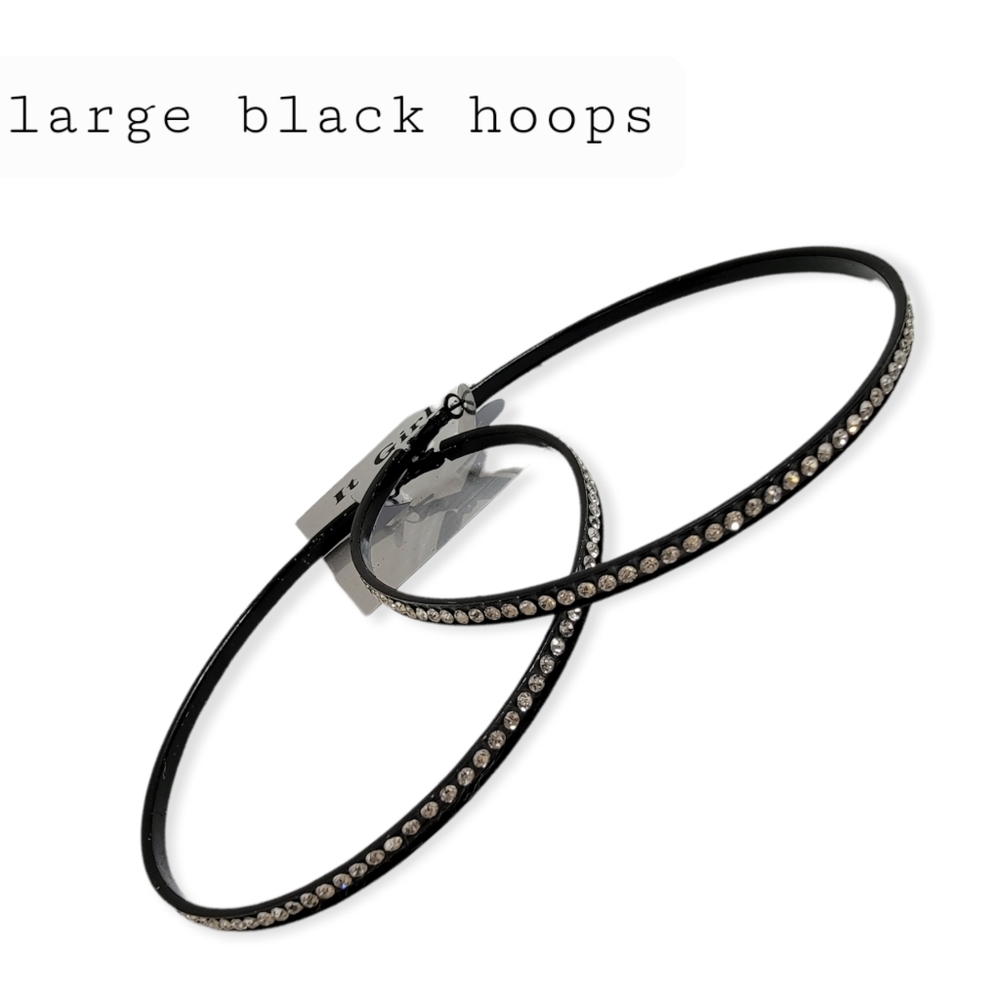 NEW* large black hoops